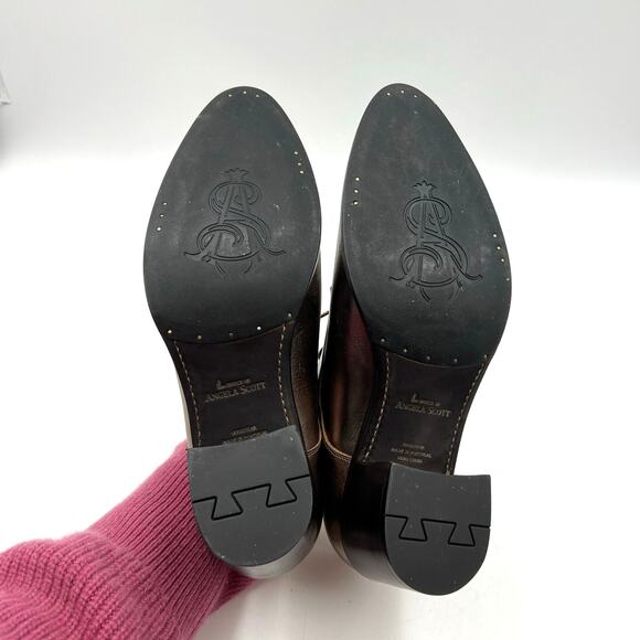 The Office of Angela Scott Women’s Miss Button Bronze Metallic Heeled Oxfords - Picture 7 of 11